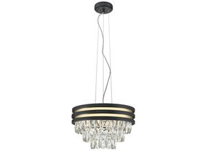 5905316602533 - Zumaline Lighting - Zumaline naica Kristall-Pendel-Deckenleuchte Mattschwarz Metall Klar 4x E14