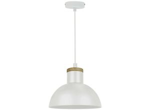 5905316605688 - Zumaline Lighting - Zumaline jose Dome Pendelleuchte weiß Holz 1x E27