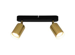 5905316606128 - Zumaline Lighting - Zumaline vila Twin Deckenstrahler Schwarz Gold 2x GU10