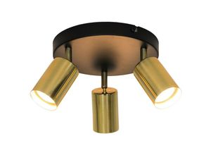 5905316606135 - Zumaline Lighting - Zumaline vila Deckenstrahler-Cluster Schwarz Gold 3x GU10