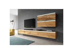 5905351203573 - Möbelwand bargo v ohne led 3x TV-Schrank 2x Regale Wotan - Furnix