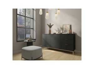 5905351208448 - Furnix - Sideboard malagas K2D3SZ Kommode Türen Schubladen Portlandesche Schwarz