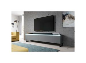 5905351220167 - Lowboard bargo 180 TV-Schrank mit Metallfüße ohne led Anthrazit-Anthrazit - Furnix