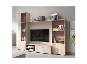 5905351225001 - Mediawand hugon Wohnwande Vitrine tv- Schrank und Mediaschrank weiß - Furnix