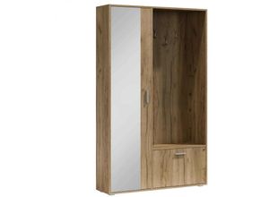 5905351241735 - Furnix - Möbelwand Garderobe bissy Spiegel Hänger Flügeltüren Kraft gold