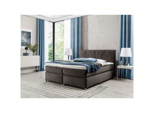 5905351253004 - FURNIX Polsterbett FOLKIE 160x200 Doppelbett mit Topper 70899