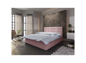 5905351266530 - Polsterbett mit Bettkasten fison 140x200 Boxspringbett CO14 Rosa - Furnix