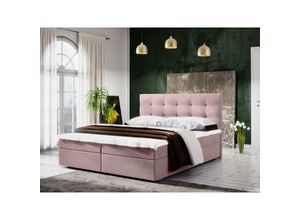 5905351266813 - FURNIX Polsterbett mit Bettkasten FISON 2 140x200 Boxspringbett CO14 Rosa