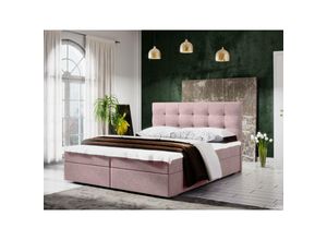 5905351266875 - Polsterbett mit Bettkasten fison 2 160x200 Boxspringbett CO14 Rosa - Furnix