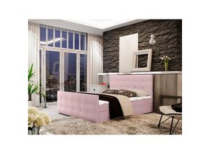 5905351271862 - Boxspringbett mulan 2 140x200 gepolstertem Kopf- Fußteil CO14 Rosa - Furnix