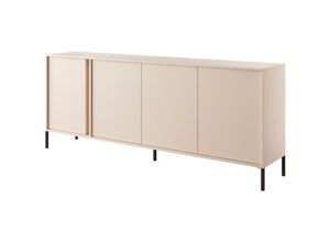 5905351286965 - Sideboard dasti 203 4d Kommode mit vier Türen und Metallfüße Beige - Furnix