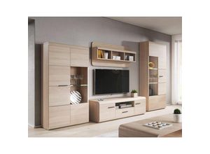 5905351287207 - Mediawand mirya Vitrinen niedrig und hoch TV-Schrank Couchtisch und Regal - Furnix