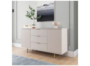 5905351292829 - Furnix - Kommode Nadija K2D3SZ Sideboard mit Schubladen und Metallfüßen Kaschmir