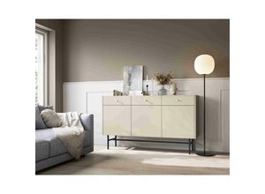 5905351293642 - Furnix - Kommode Taylie Sideboard mit drei Schubladen und drei Türen Creme