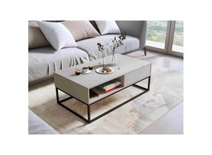 5905351295929 - FURNIX Couchtisch DANLAY GESTELL Kaffeetisch Stellfüße & Schubladen Kaschmir 5905351295929 - FURNIX Couchtisch DANLAY GESTELL Kaffeetisch Stellfüße & Schubladen Kaschmir