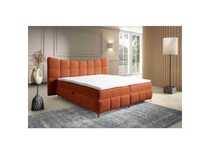 5905351296551 - Boxspringbett Blosom 160x200 Doppelbett Topper und Metalfüße RF10 Dunkel Kupfer - Furnix