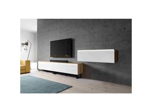 5905351297930 - Furnix - TV-Kommode bargo iii 300 cm (3x100cm) mit Stellllfüße und ohne led Weiß Wotan