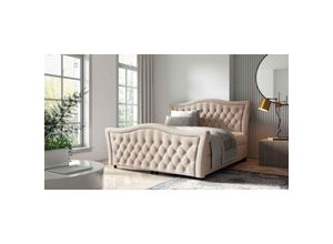 5905351298470 - Boxspringbett glossio 120x200 tiefen Bettkasten Topper EV70886 Beige - Furnix