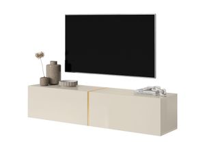 5905386048064 - Selsey - bisira - TV-Möbel 140 cm graubeige mit goldener Einlage