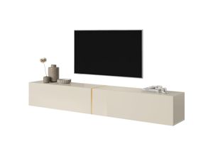 5905386048071 - Selsey BISIRA - TV-Möbel 200 cm graubeige mit Goldeinsatz