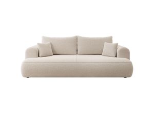 5905386048101 - Selsey - Ovo Dreisitzer-Schlafsofa mit Stauraum aus beigem Bouclé