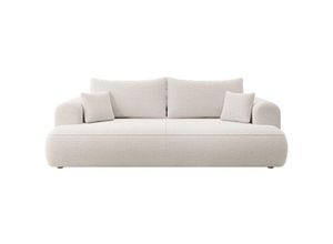 5905386048118 - Ovo 3-Sitzer-Schlafsofa mit Stauraum aus cremefarbenem Bouclé - Selsey