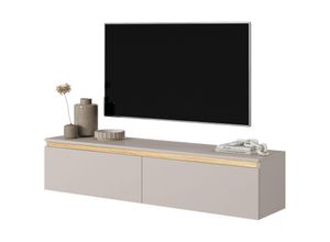 5905386048224 - Selsey - seney - TV-Möbel 140 cm graubeige mit vergoldeter Einlage