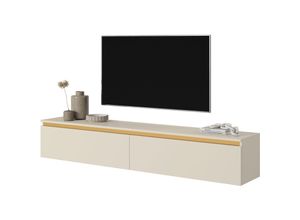 5905386048231 - Selsey - seney - TV-Möbel 175 cm graubeige mit goldener Garnitur