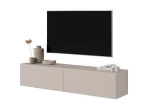 5905386048453 - Selsey - TV-Schrank Pavas 140 cm Graubeige mit Lamellenfront