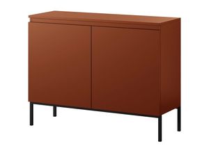 5905386049160 - Bemmi Sideboard 2-türig 100 cm Ziegelrot mit Metallbeinen - Selsey