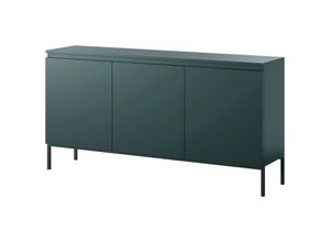 5905386049214 - Selsey - bemmi Sideboard 3-türig 150 cm Dunkelgrün mit Metallbeinen