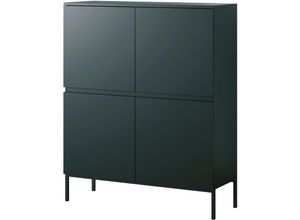 5905386049238 - Selsey - bemmi Highboard 4-türig 100 cm Dunkelgrün mit Metallbeinen