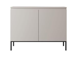 5905386049306 - Selsey - Bemmi - Sideboard Kommode 2-türig Beige mit schwarzen Beinen 100 cm