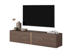 5905386050371 - Selsey BISIRA TV-Möbel 140 cm Nussbraun mit goldenem Einsatz