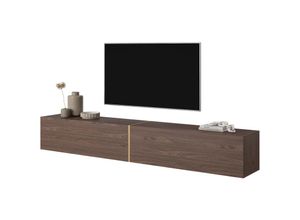 5905386050388 - Selsey - bisira TV-Möbel 200 cm Nussbraun mit goldener Einlage