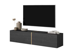 5905386050395 - Selsey - bisira TV-Möbel 140 cm Esche Schwarz mit goldenem Einsatz