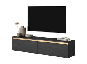 5905386050432 - Selsey - seney TV-Möbel 140 cm Esche Schwarz mit goldenem Einsatz