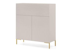 5905386056267 - Selsey - lammelo - Kommode 92 cm hoch - graubeige