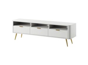 5905386057349 - Selsey - Oval - TV-Schrank 160 cm mit Nischen weiß