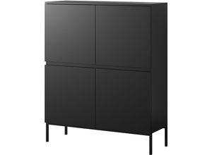 5905386066648 - Selsey - Bemmi - Highboard Hochkommode 4-türig Schwarz 100 cm