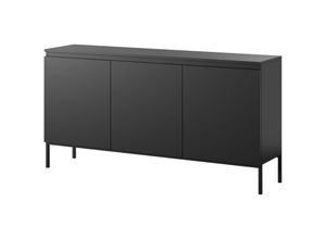 5905386066655 - Selsey - Bemmi - Sideboard Kommode 3-türig Schwarz 150 cm