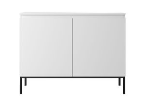 5905386066693 - Bemmi - Sideboard Kommode 2-türig Weiß mit schwarzen Beinen 100 cm - Selsey