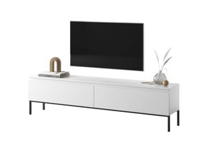 5905386066730 - Selsey - Bemmi - TV-Schrank Lowboard Weiß mit schwarzen Beinen 175 cm