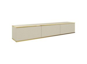 5905386075855 - Selsey - Mucalma - TV-Element mit geriffelten Fronten hängend Beige   Gold 175 cm