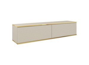 5905386075893 - Mucalma - TV-Element mit geriffelten Fronten hängend Beige   Gold 135 cm - Selsey