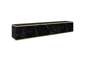 5905386075916 - Mucalma - TV-Element hängend Schwarze Marmoroptik   Gold 175 cm - Selsey