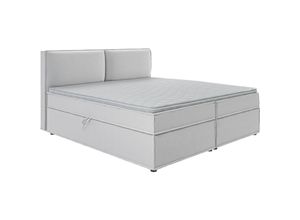 5905515790062 - S-style Möbel - Milo Boxspringbett 200x200 Bettkästen Silber