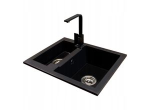 5905529926396 - Granit-Spülbecken Yogi 15 Becken mit Nook Wasserhahn - Schwarz