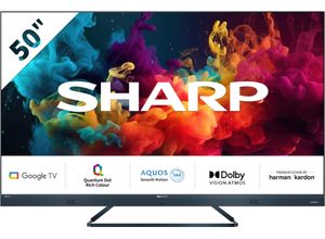 5905683270182 - F (A bis G) SHARP LED-Fernseher SHARP 50FQ5EG Quantum Dot Google TV 126 cm (50 Zoll) 4K Ultra HD QLED Fernseher Quantum Dot QLED Dolby Atmos Dolby Vision HDMI 21 mit eARC schwarz LED Fernseher