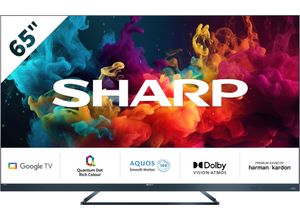 5905683270205 - E (A bis G) SHARP LED-Fernseher SHARP 65FQ5EG Quantum Dot Google TV 164 cm (65 Zoll) 4K Ultra HD QLED Fernseher Quantum Dot QLED Dolby Atmos Dolby Vision HDMI 21 mit eARC schwarz LED Fernseher